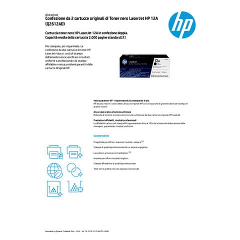 Toner 12A HP nero  Conf. 2 - Q2612AD